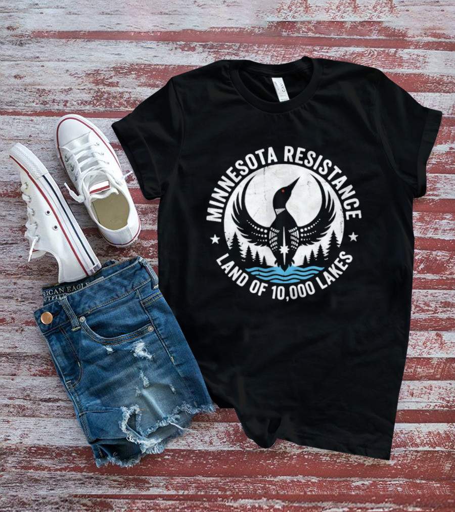 Minnesota Resistance Loon Land Of 10,000 Lakes T-Shirt