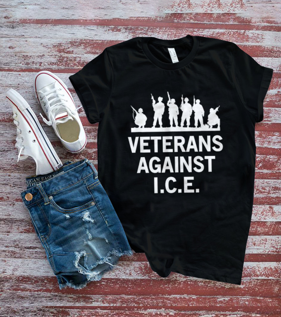 Veterans Against I.C.E. Military Protest Stance T-Shirt