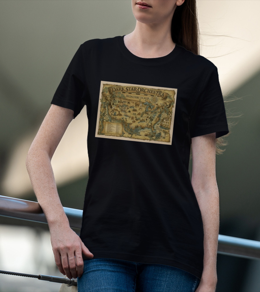 Dark Star Orchestra Winter Tour 2026 Vintage Map With Tour Dates T-Shirt