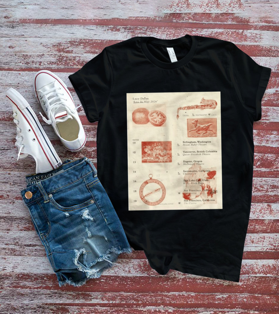 Lucy Dacus Live In May 2026 Sacramento Channel 24 Vintage Tour T-Shirt