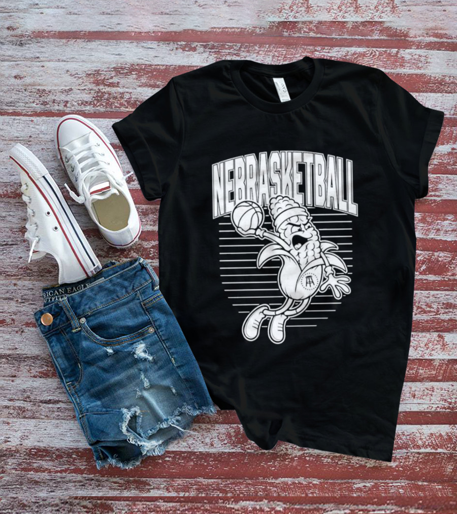 Corn Basketball Playful Cartoon Mascot Dunking T-Shirt