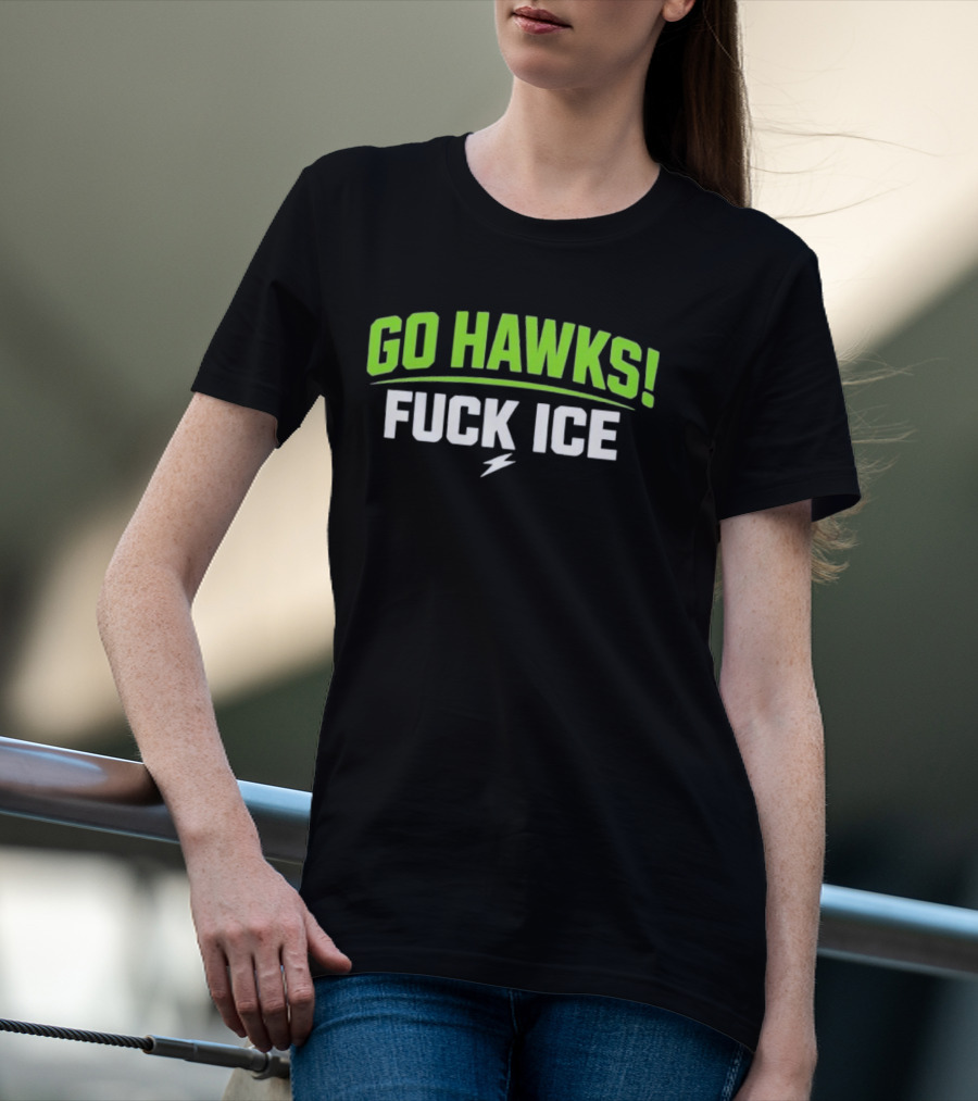 Go Hawks Fuck Ice Bold Green White T-Shirt