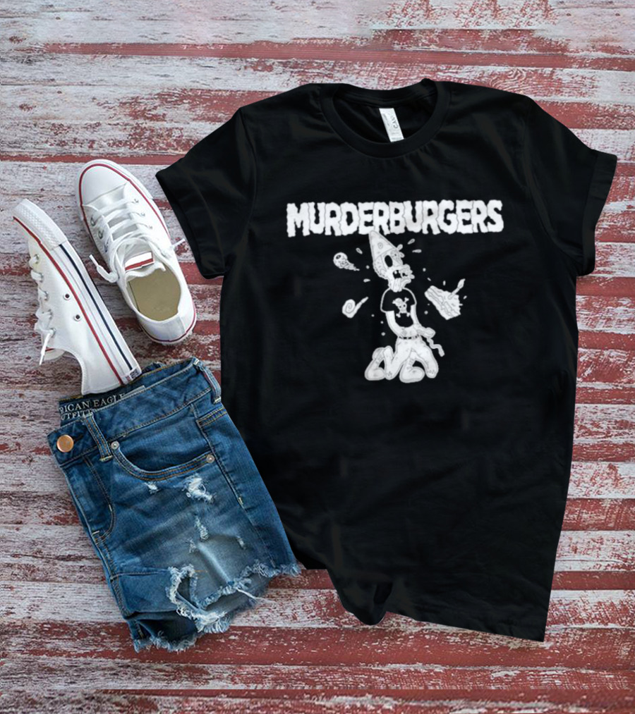 The Murderburgers Pizza Skull Character Celebrating 35 Years T-Shirt
