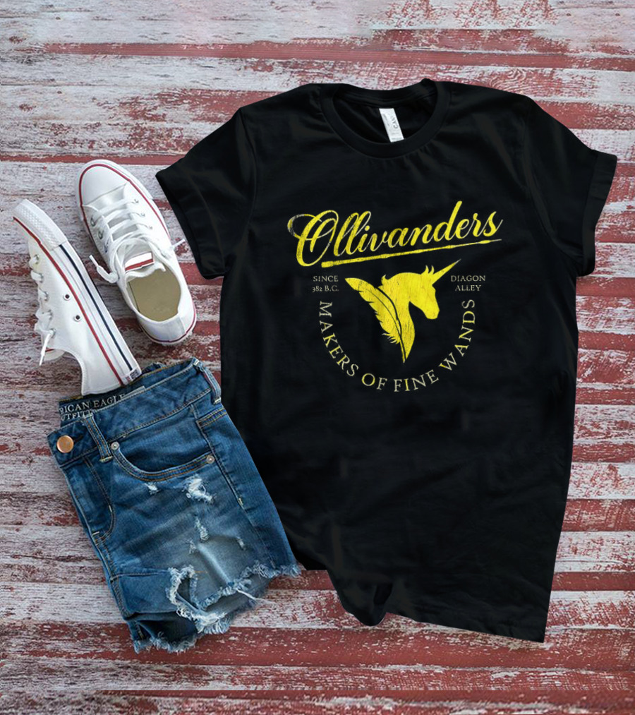 Ollivanders Makers Of Fine Wands Diagon Alley Unicorn Since 382 BC T-Shirt