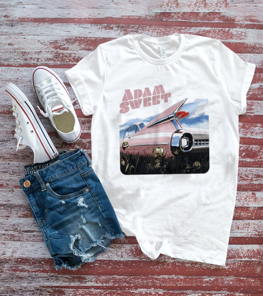 Adam Sweet Pink Cadillac Flowers Nostalgia T-Shirt