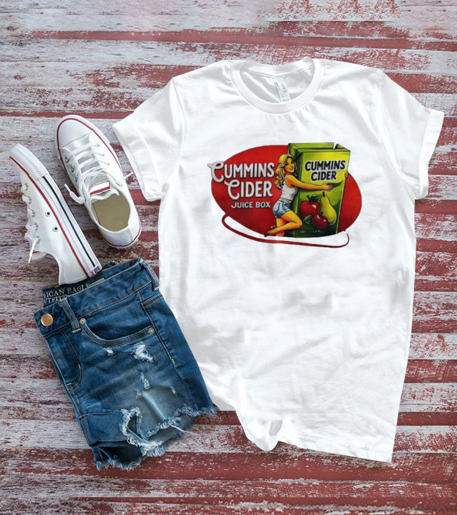 Cummins Cider Juice Box Vintage Style 100% Pear And Apple Drink T-Shirt