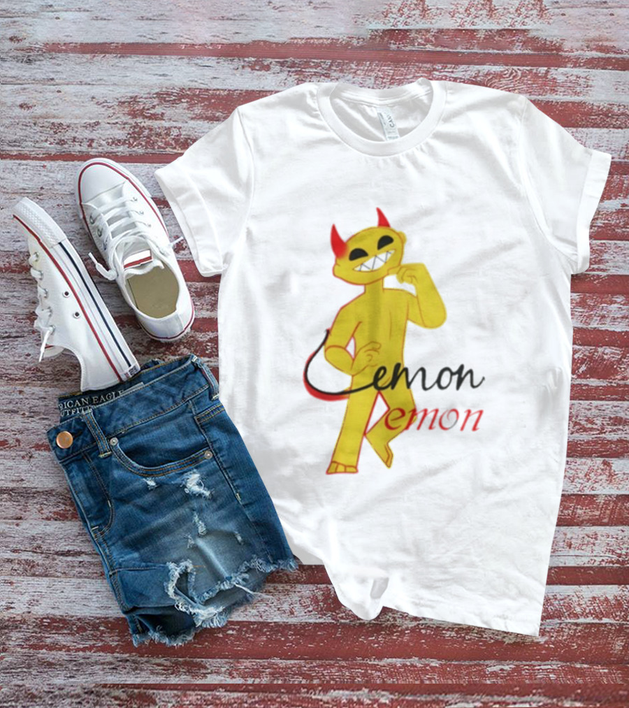 Demon Heavy Blend Lemon Demon Red Horns Yellow T-Shirt
