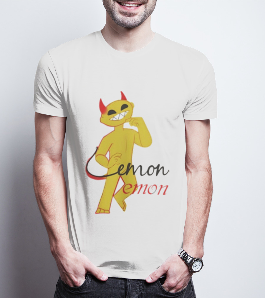 Demon Heavy Blend Lemon Demon Red Horns Yellow T-Shirt