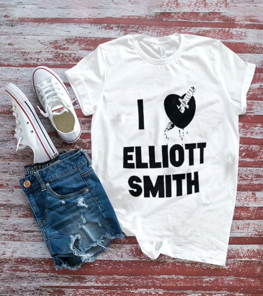 I Heart Elliott Smith Guitar Heart T-Shirt