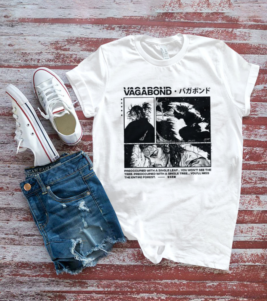 Vagabond Anime Manga Single Leaf T-Shirt