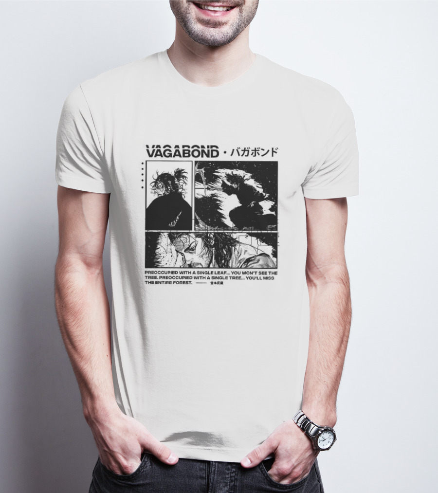 Vagabond Anime Manga Single Leaf T-Shirt