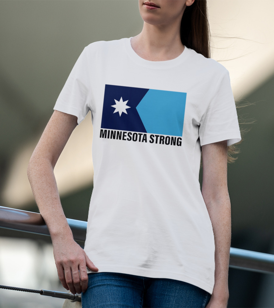 Minnesota Strong Star Icon Blue Rectangular Flag T-Shirt