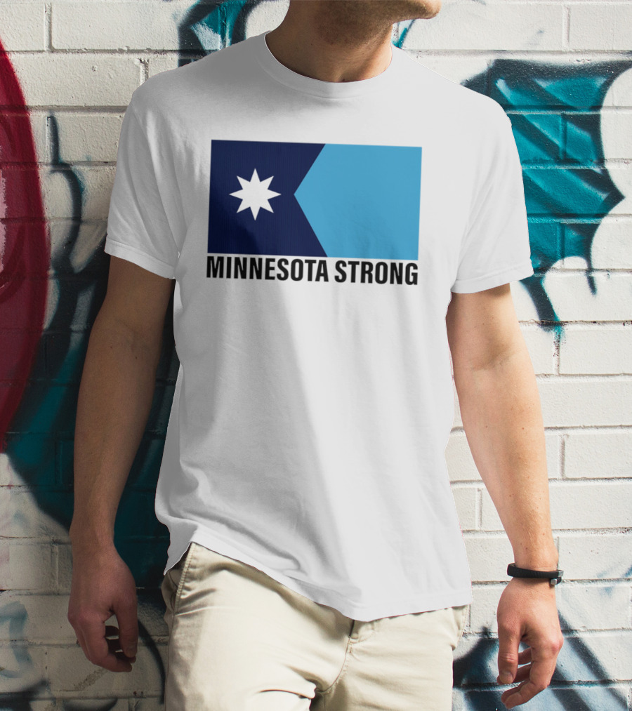 Minnesota Strong Star Icon Blue Rectangular Flag T-Shirt