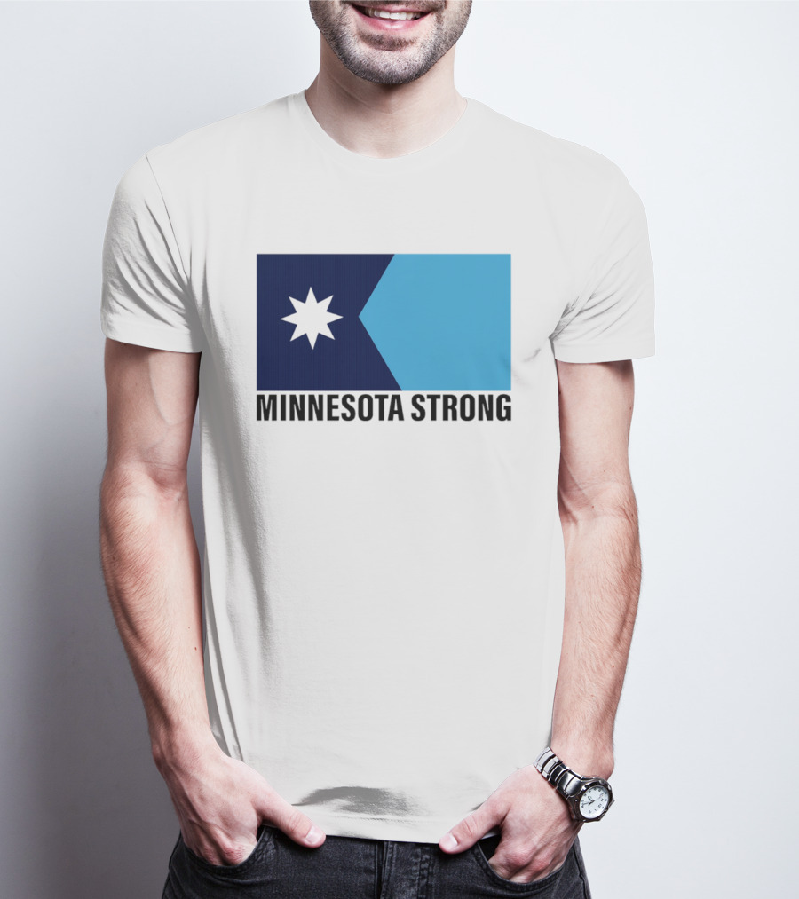 Minnesota Strong Star Icon Blue Rectangular Flag T-Shirt