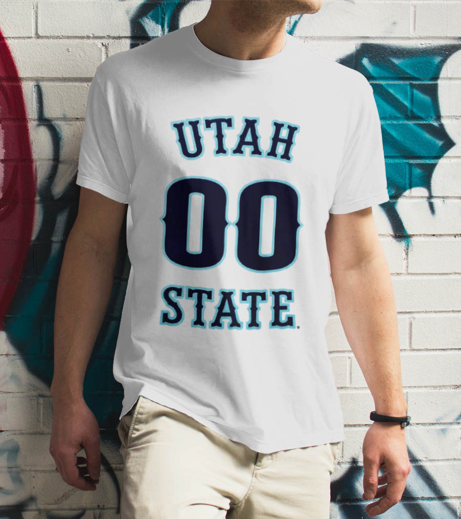 Utah State 00 Number Basketball T-Shirt