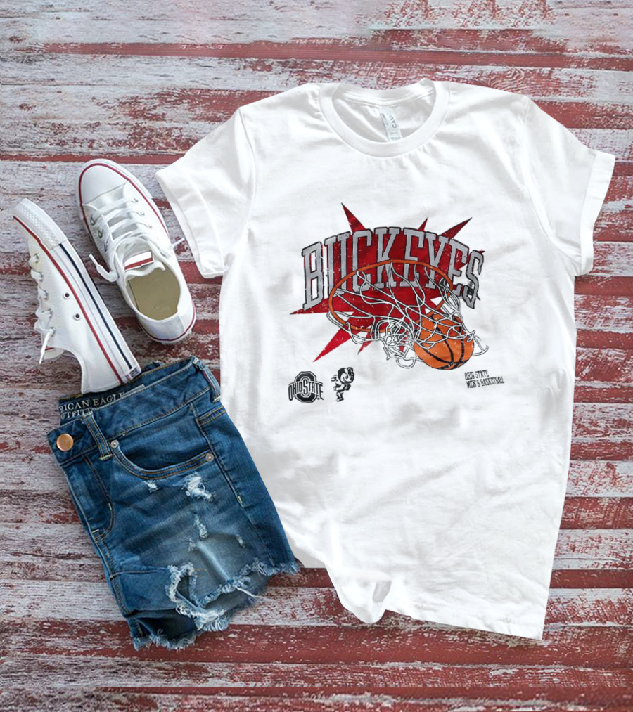 Ohio State Buckeyes Men's Basketball 2026 Dunking Basketball Hoop T-Shirt