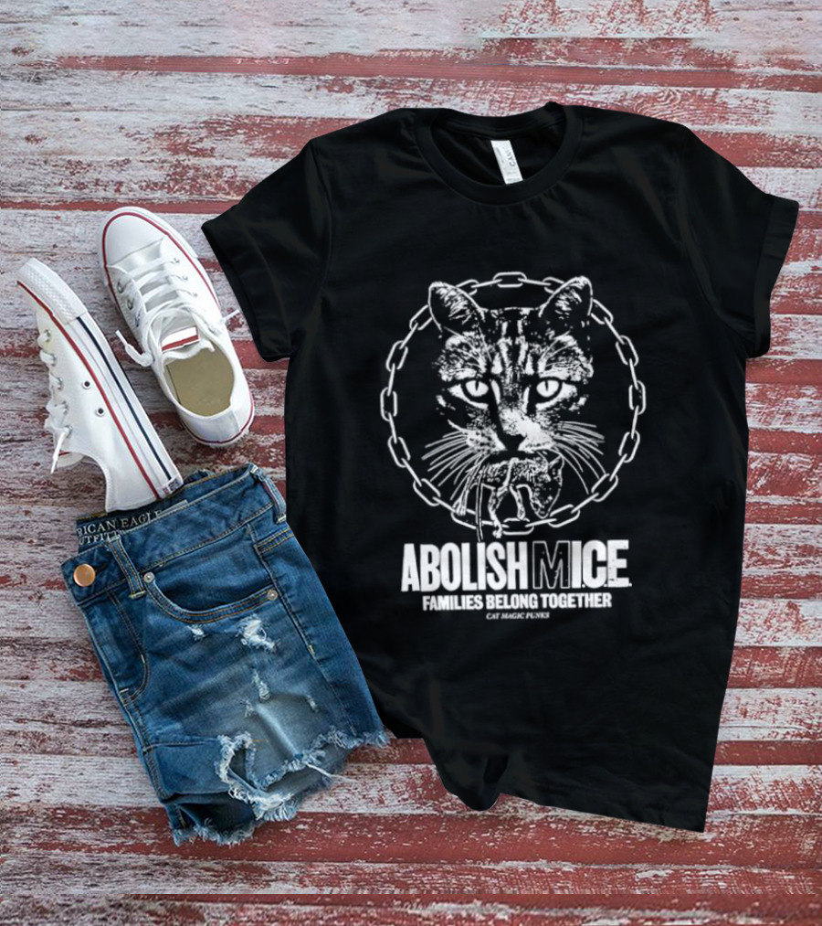 Abolish MICE Families Belong Together Cat Magic Punks Chain T-Shirt