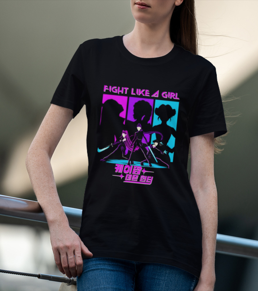 KPop Demon Hunters Fight Like A Girl Korean T-Shirt