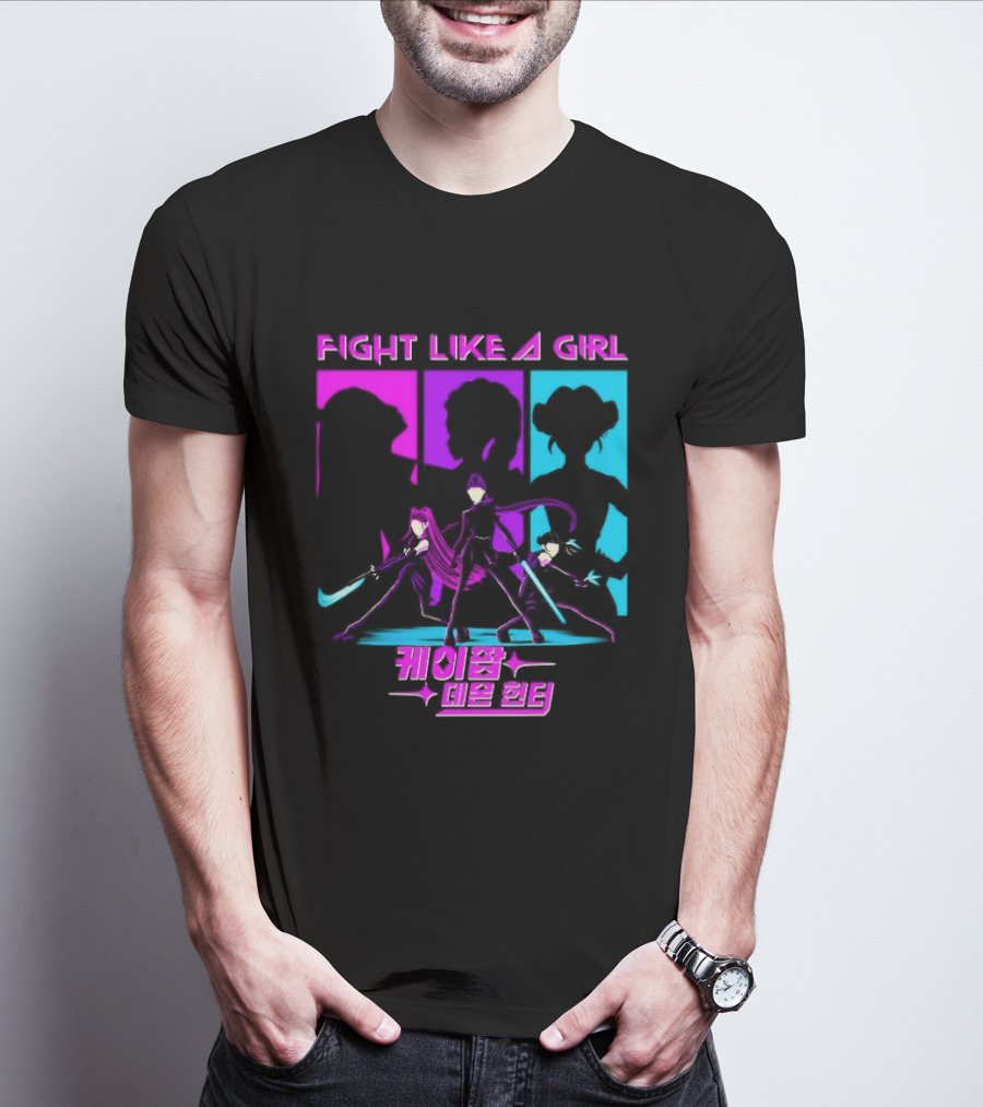 KPop Demon Hunters Fight Like A Girl Korean T-Shirt