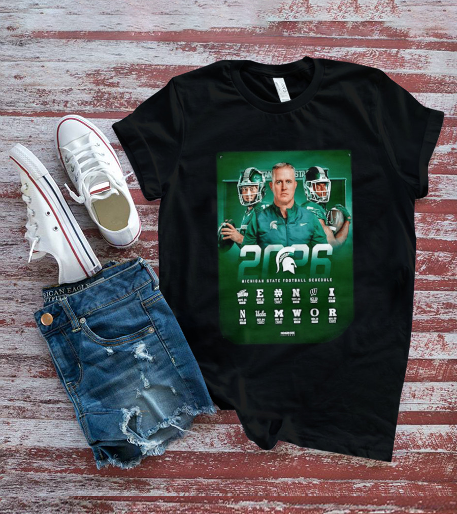 Michigan State Spartans 2026 NCAA Football Schedule T-Shirt