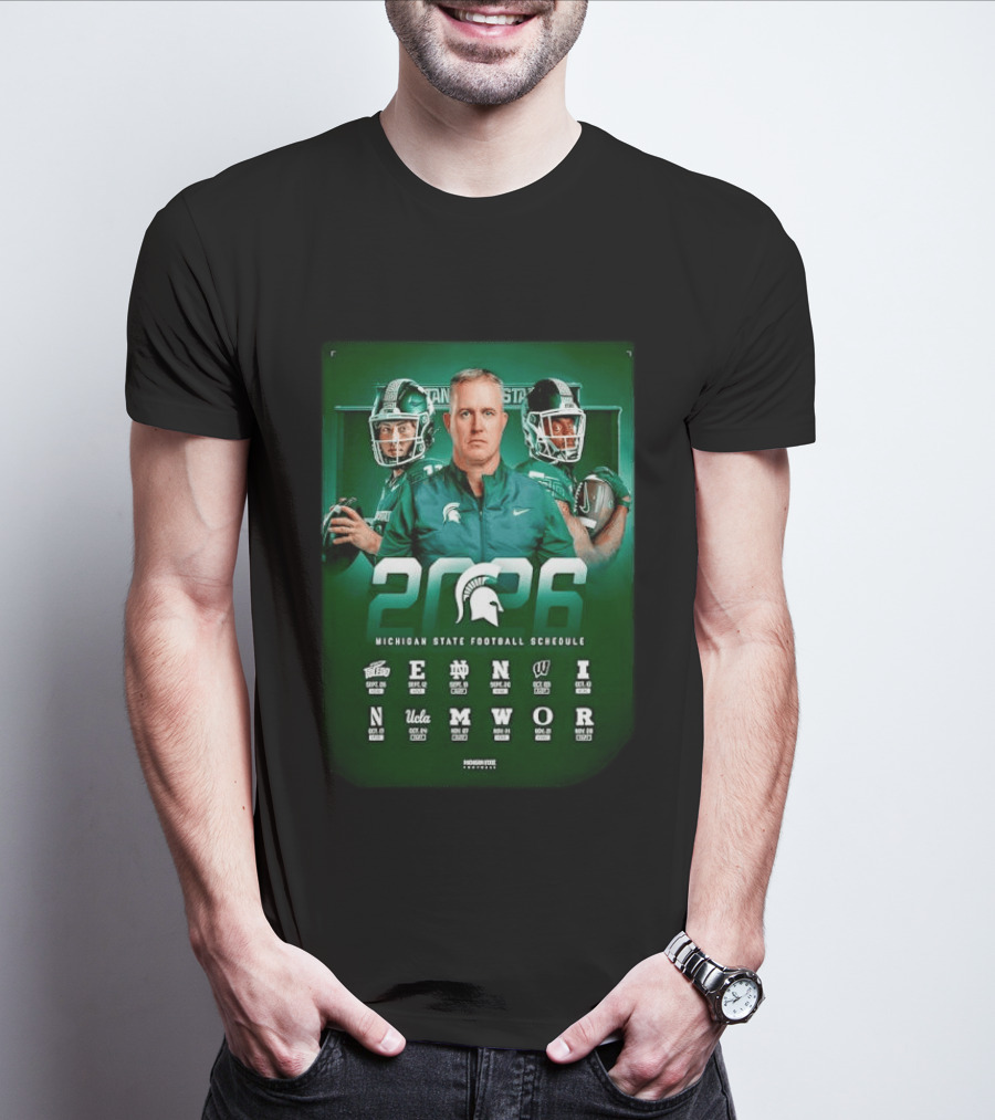 Michigan State Spartans 2026 NCAA Football Schedule T-Shirt
