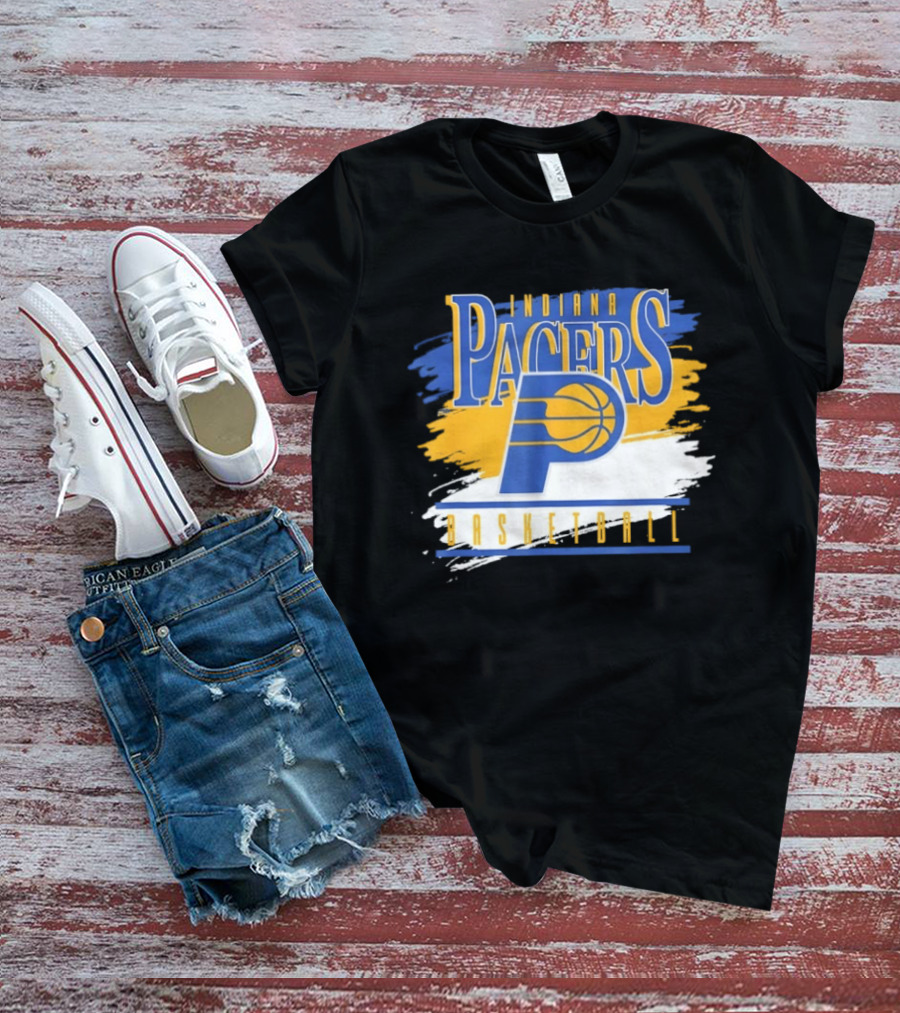 Indiana Pacers Basketball Spilled Paint NBA T-Shirt
