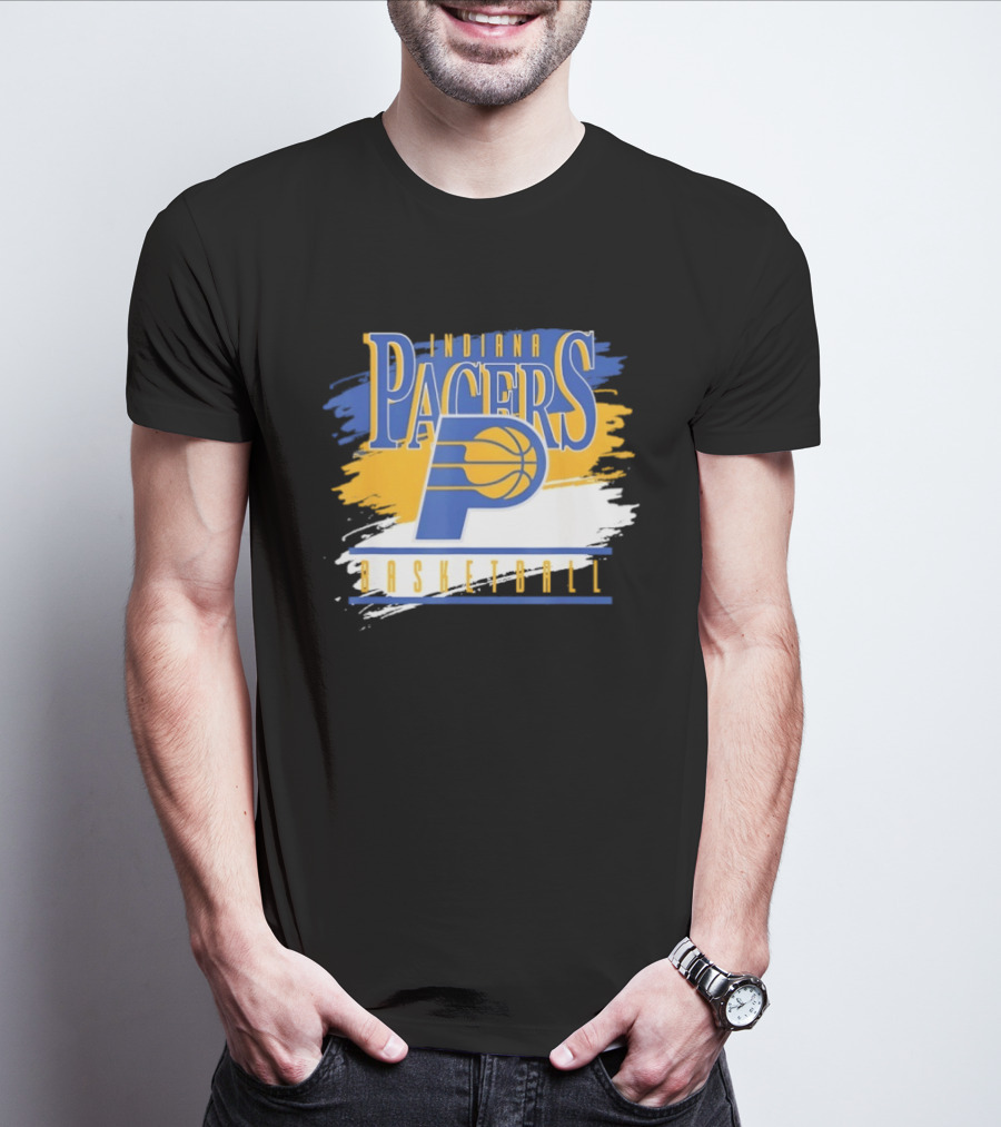 Indiana Pacers Basketball Spilled Paint NBA T-Shirt
