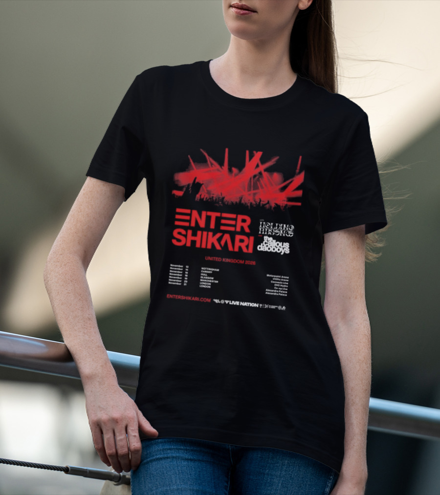 Enter Shikari United Kingdom Tour 2026 Featuring Holding Absence Cody Frost T-Shirt