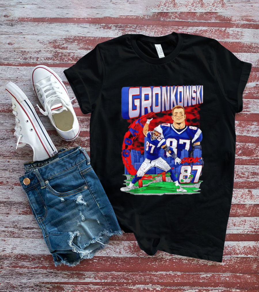 Gronkowski Goat 87 Football Player Tight End Action T-Shirt