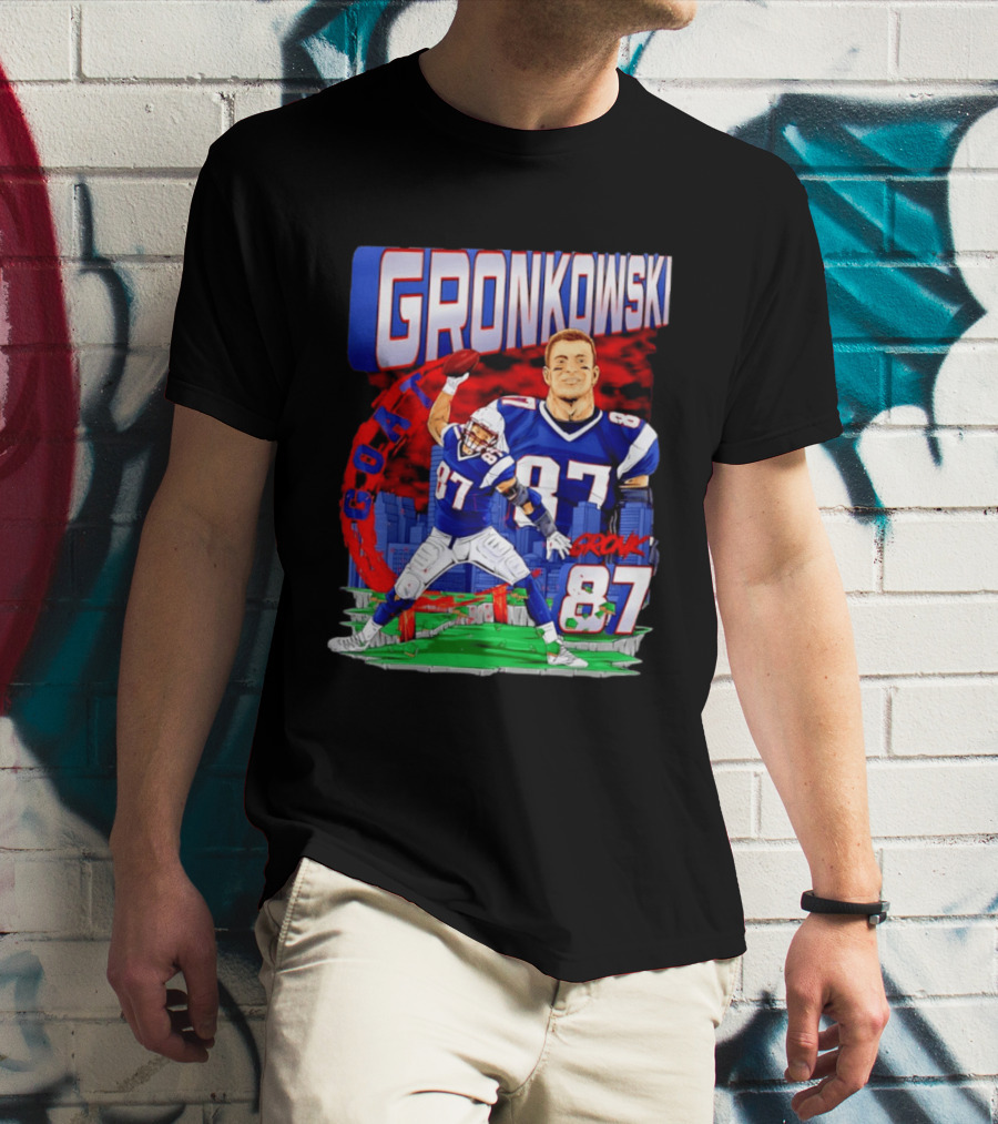 Gronkowski Goat 87 Football Player Tight End Action T-Shirt