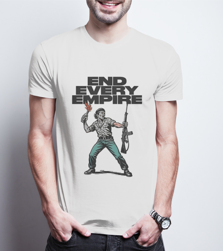 END EVERY EMPIRE Revolutionary Figure With Torch And Rifle T-Shirt