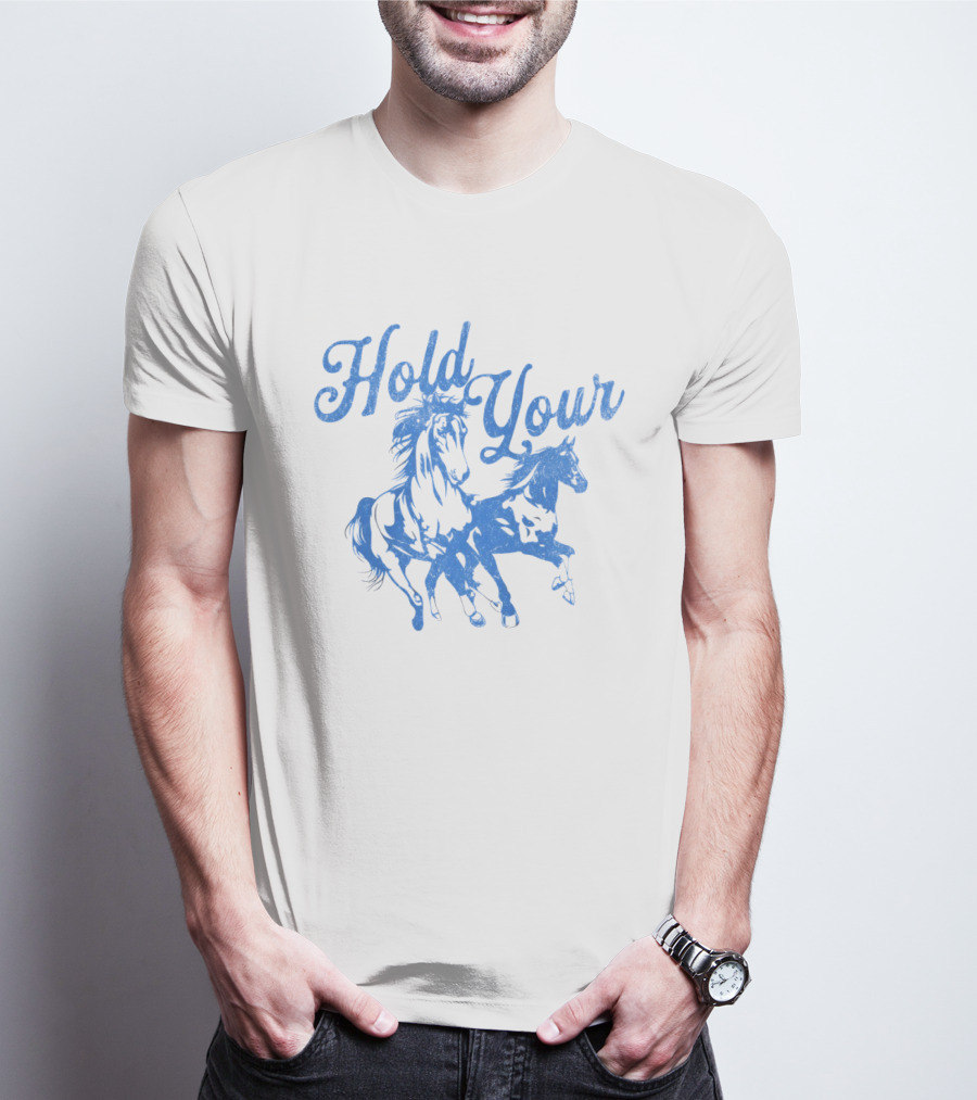 Hold Your Horses Cowboy Riding Duo T-Shirt