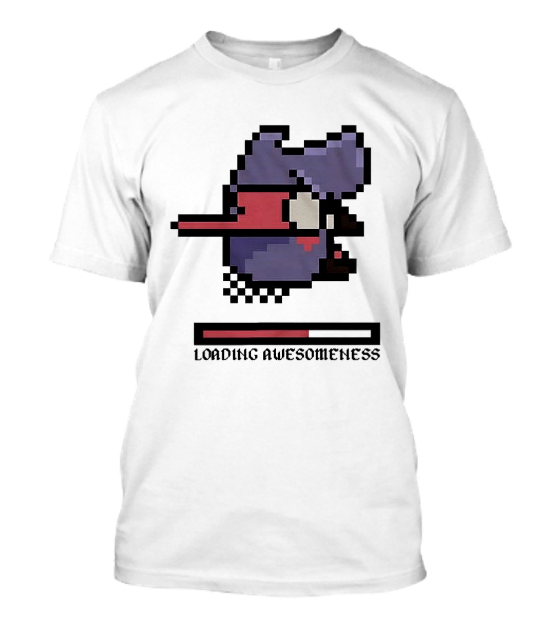 Loading Awesomeness Retro Pixel Character With Progress Bar T-Shirt