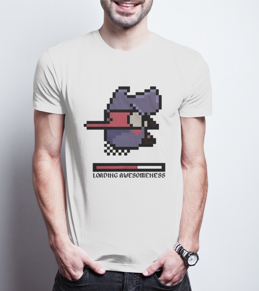 Loading Awesomeness Retro Pixel Character With Progress Bar T-Shirt