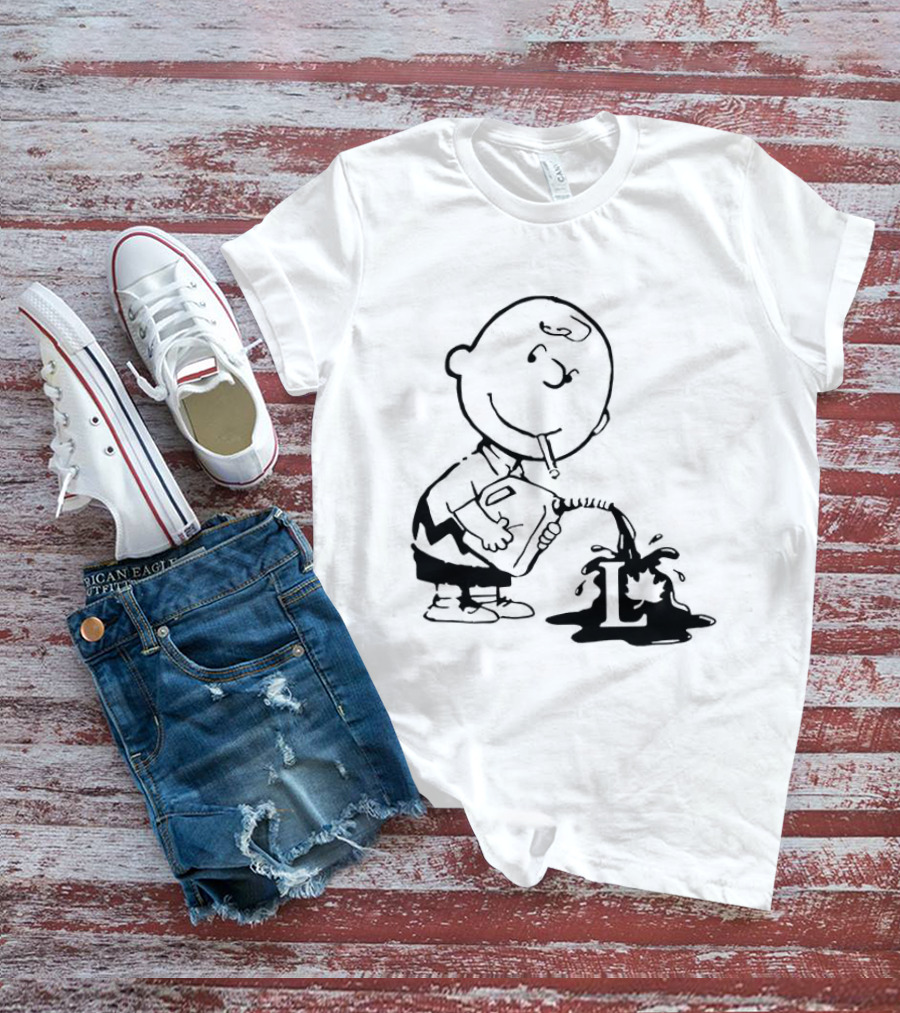 Charlie Brown Watering Flower Political Cartoon T-Shirt