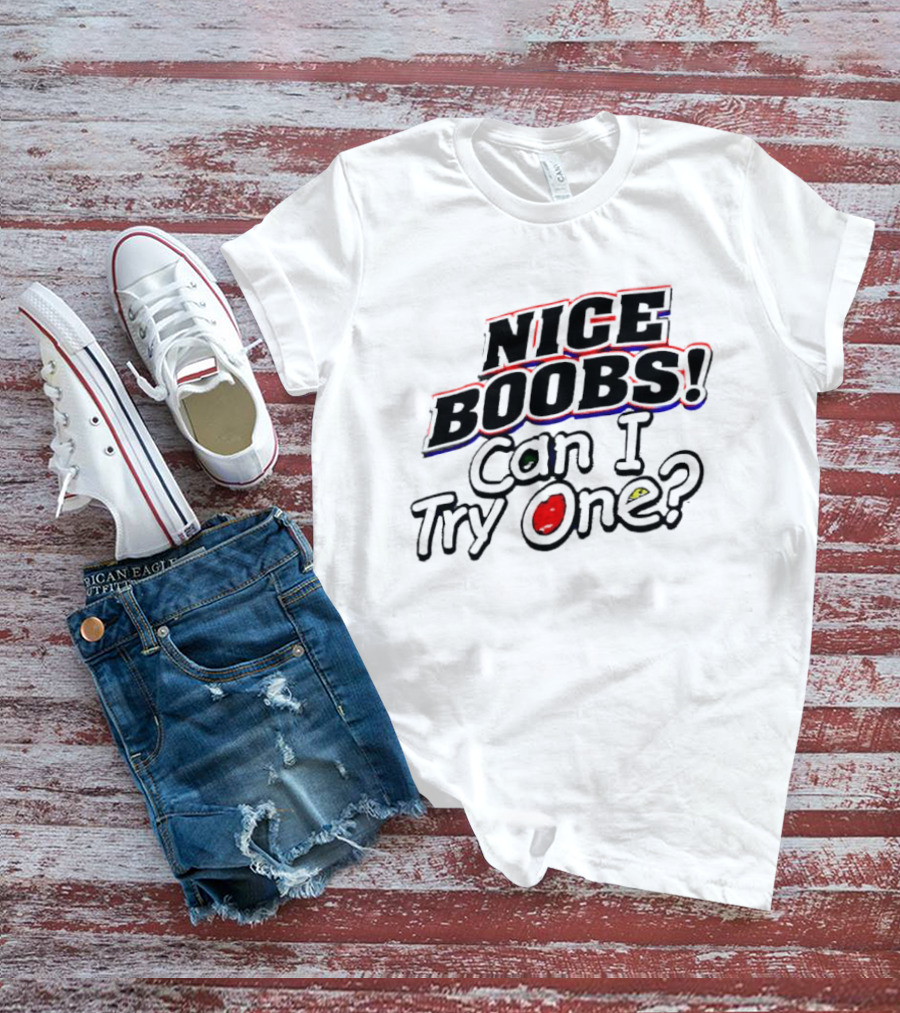NICE BOOBS Can I Try One Question T-Shirt