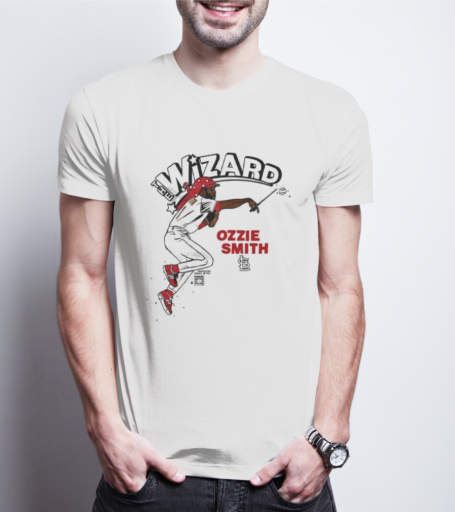 Ozzie Smith Wizard Cardinals Baseball Caricature T-Shirt