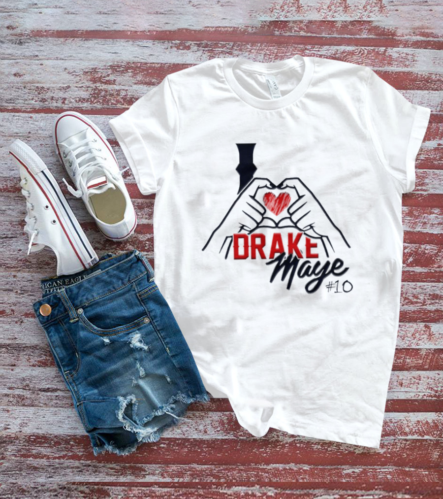 I Love Drake Maye Heart Hand #10 T-Shirt