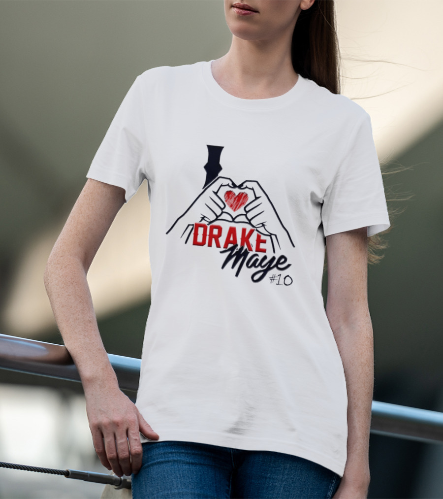 I Love Drake Maye Heart Hand #10 T-Shirt