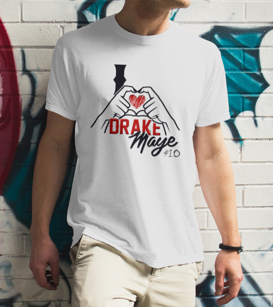 I Love Drake Maye Heart Hand #10 T-Shirt