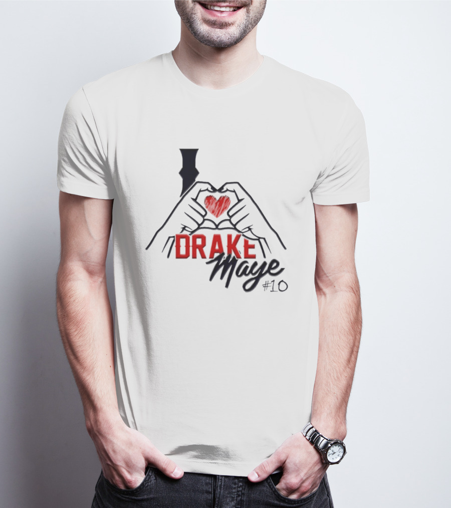 I Love Drake Maye Heart Hand #10 T-Shirt