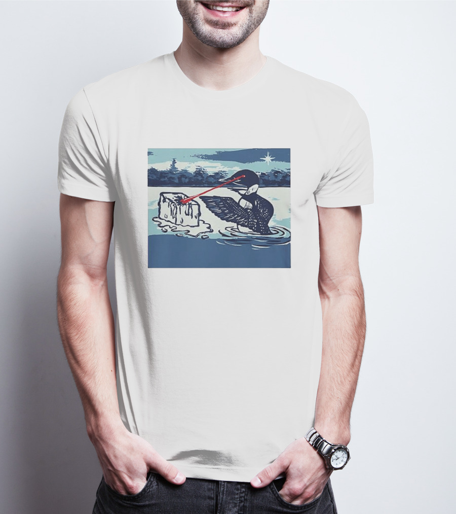 Minnesota Loon Laser Eyes Melting Ice Protest T-Shirt
