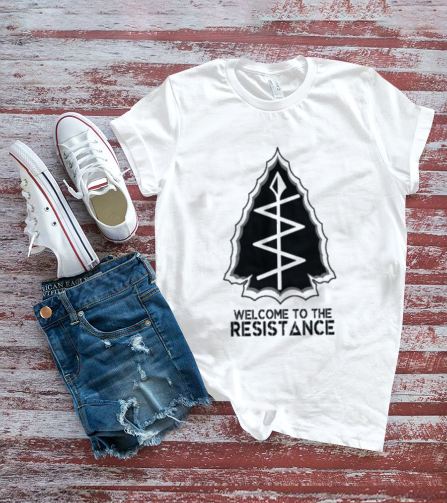 Welcome To The Resistance Rebel Abolish Ice Military Antifascist Patch Arrowhead T-Shirt