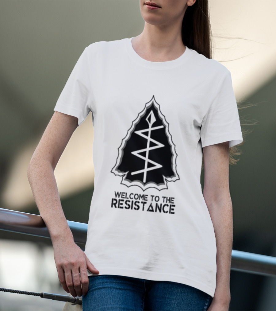 Welcome To The Resistance Rebel Abolish Ice Military Antifascist Patch Arrowhead T-Shirt