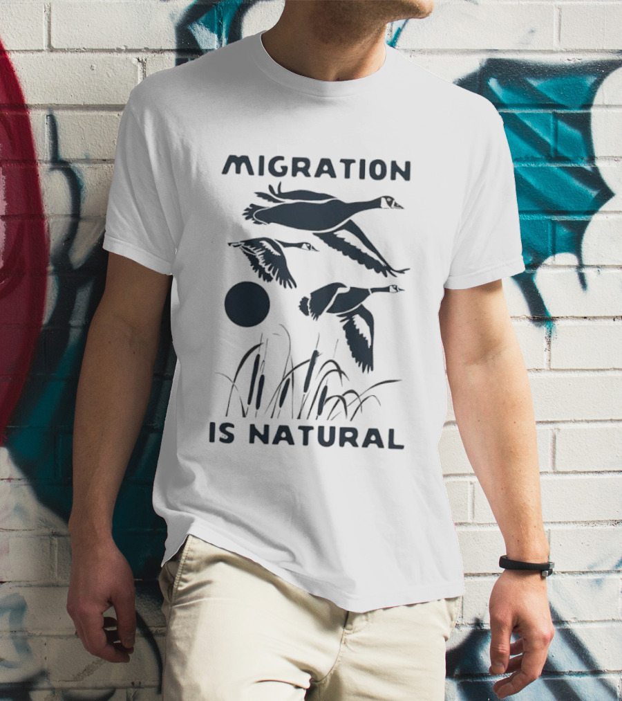 Migration Is Natural Loon Bird Wildlife Scene T-Shirt