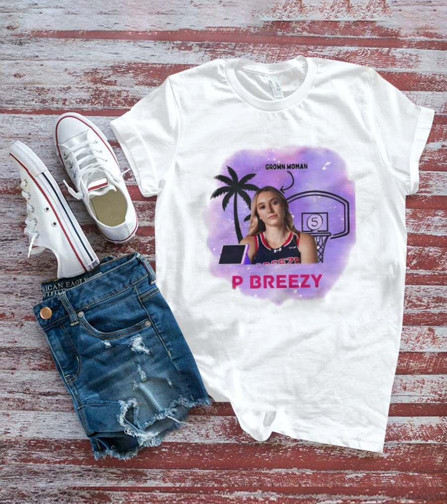 Grown Woman P Breezy Basketball Palm Tree T-Shirt