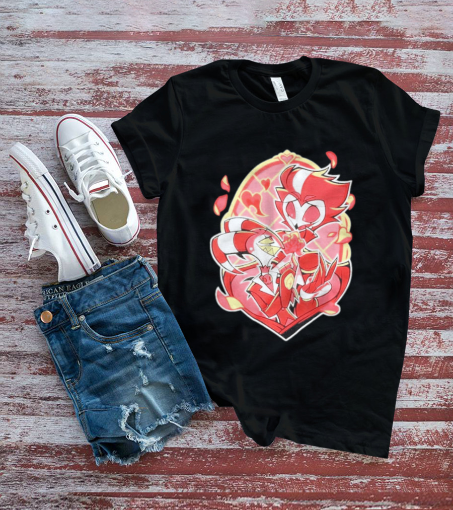 Helluva Boss Stolas Blitz Hearts Romantic Cartoon Fan T-Shirt