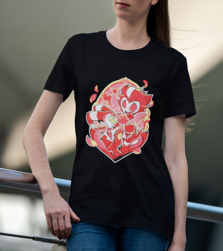 Helluva Boss Stolas Blitz Hearts Romantic Cartoon Fan T-Shirt