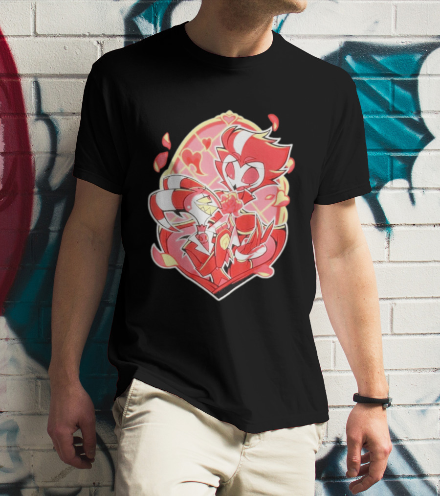 Helluva Boss Stolas Blitz Hearts Romantic Cartoon Fan T-Shirt