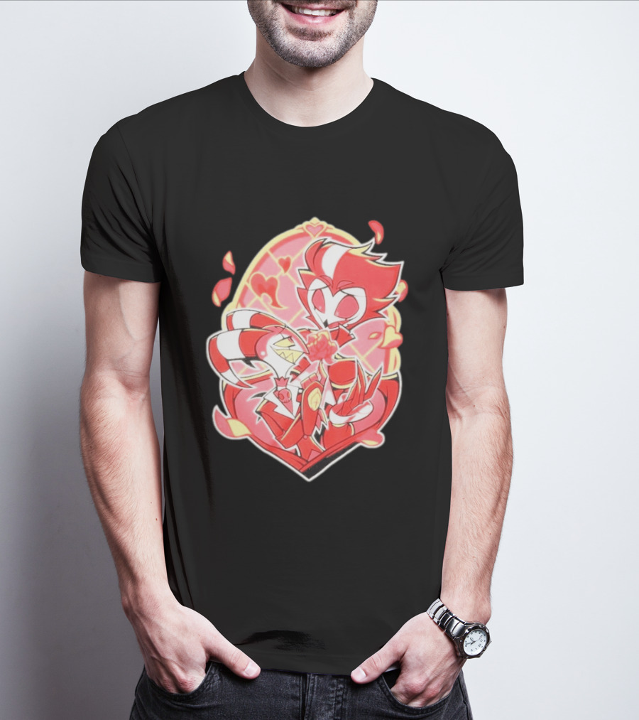 Helluva Boss Stolas Blitz Hearts Romantic Cartoon Fan T-Shirt